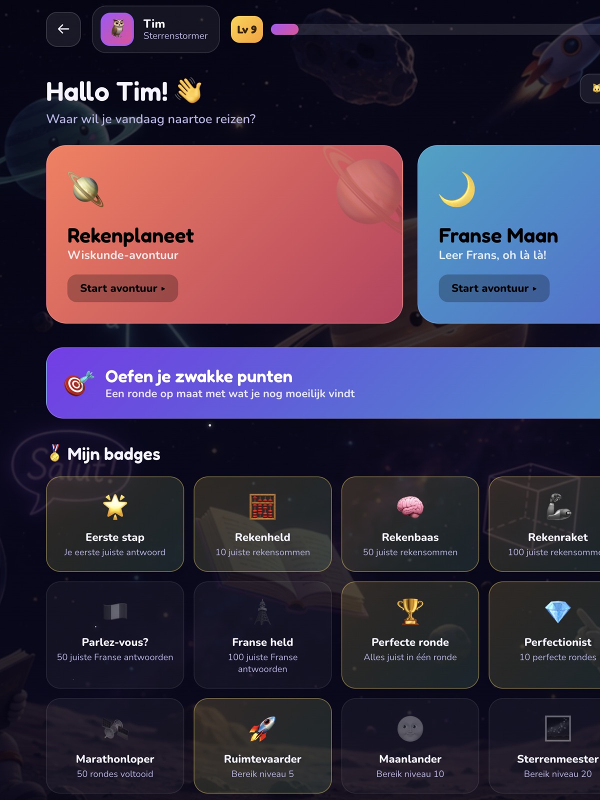 Ruimteschool — screenshot