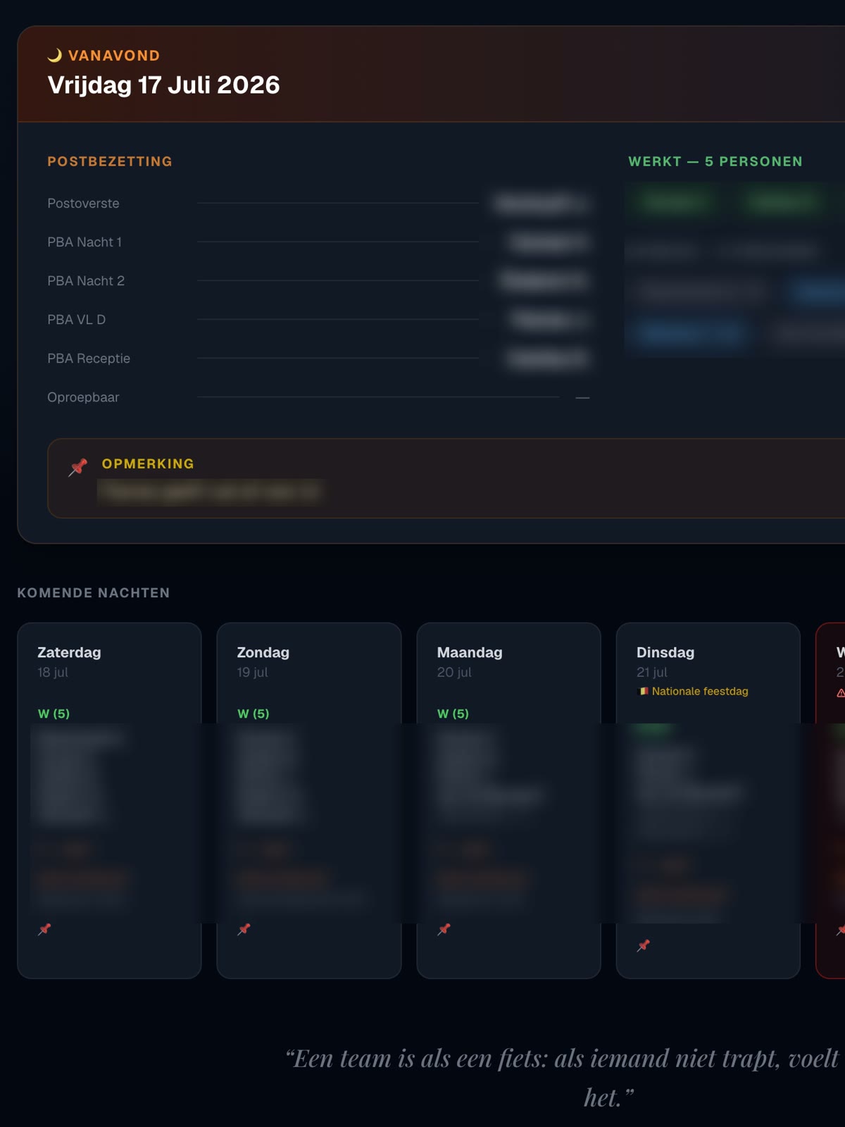 Shift Planning Tool — screenshot